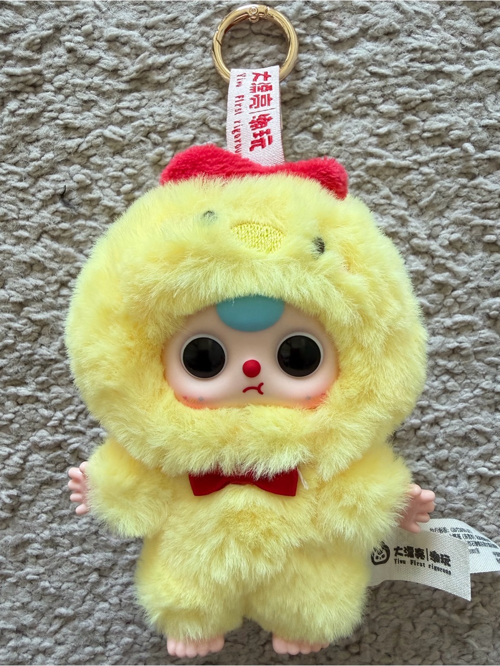 Baby Three Yellow Chick Plush Keychain | Collectible Doll